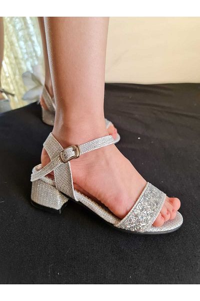 Sare Çocuk Giyim Rochie De Seara Fata Cu Toc Pantofi Gri, Sandale