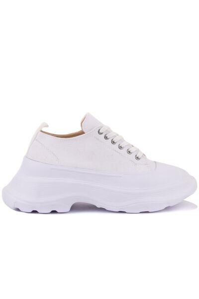 SailLakers White High-Sole Lace-Up Women's Sneakers