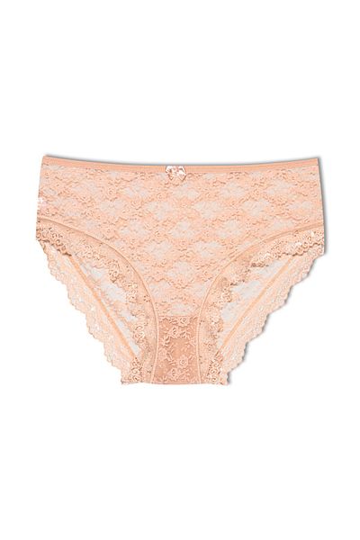 HNX Brown Lace High Waist Plus Size Women's Panties
