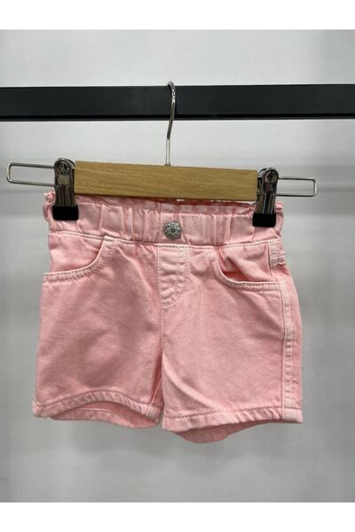 Pink Hippo Kids Pantaloni scurți de blugi pentru fete cu talie elastică