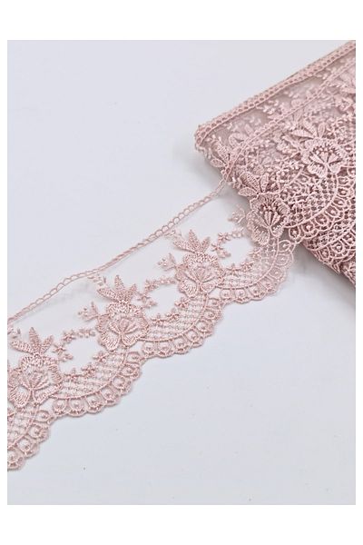 ÜNSALAN HOBİ Organza French Lace Quality Dress Edge Lace Width 6 Cm 4 Mt.
