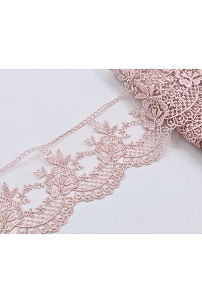 ÜNSALAN HOBİ Organza French Lace Quality Dress Edge Lace Width 6 Cm 4 Mt.