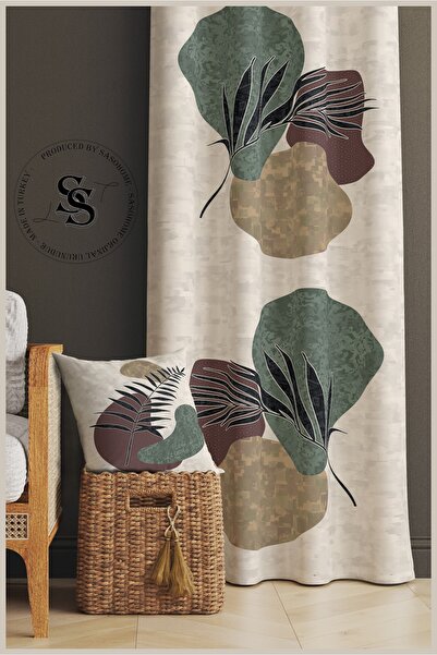 SasoHome Pietre colorate Design Catifea cu model floral 140 X 270 Cm Calitate - Cortina de fundal imprimata digital