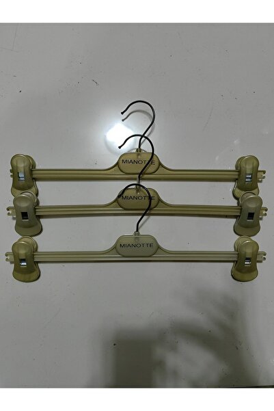 ALANYA HOME DECOR 3 Adet Mandallı Etek Askı 38 Cm 3 Ratchet Skirt Hangers 38 Cm