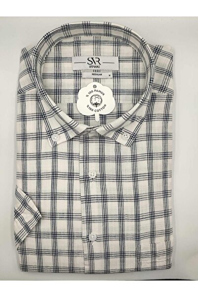 SÜVARİ %100 Pamuk Kısa Kol Regular Tek Cepli Gömlek