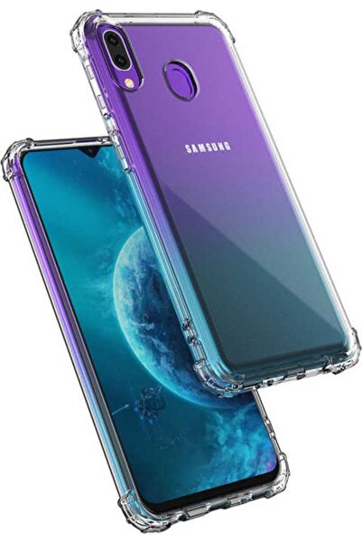 Case 4U Samsung Galaxy M20 Kılıf Darbe Emici Köşe Korumalı Anti Shock Şeffaf ...