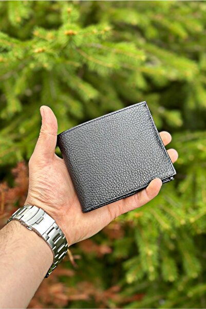 debbah محفظة رجالية من الجلد الطبيعي باللون الأسود، محفظة من الجلد الطبيعي