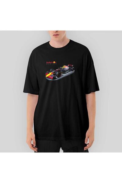 Z zepplin Crna majica Redbull Racing F1 Oversize kroj