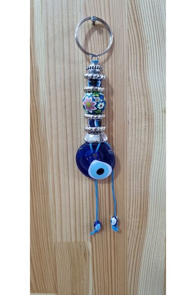 erdoğan hobi Keychain Charm Fimo Blue Model Ornament Car Ornament Bag Ornament Evil Eye Beaded Gift Keychain