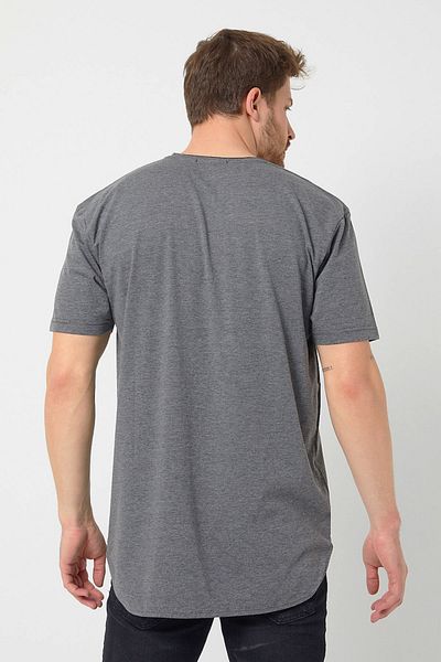 AMAZING CRASH Basic Men's Crew Neck Long Fit Skirt Ribbed T-shirt