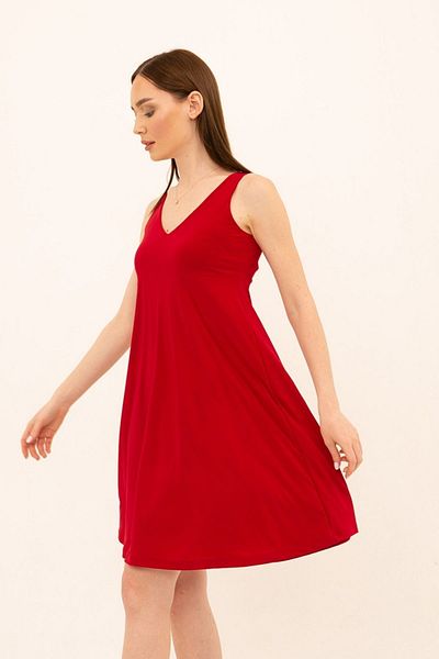 Laranor Red V-Neck Dress