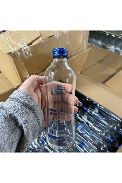 Pause Art Home 330 ml Boş Cam Su Şişesi - Kullanılmıl 2. El Cam Şişe -uygun Fiyatlı Cam Şişe - Kapaklı 63 Adet