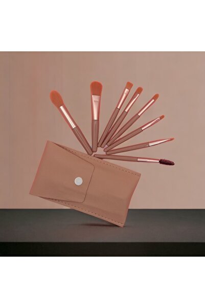 Lady Beauty مجموعة فرش مكياج مكونة من 8 قطع مع حقيبة خاصة