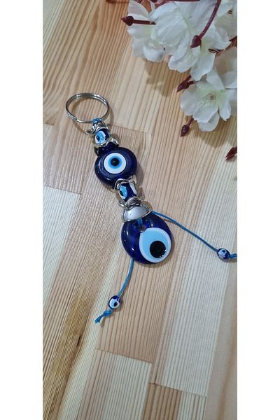 erdoğan hobi Keychain Charm Dark Blue Beaded Car Ornament Bag Ornament Evil Eye Beaded Gift Keychain