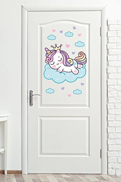 Sim Tasarım - Sim36 - Unicorn Kapı - Cam - Duvar Sticker Seti Renkli