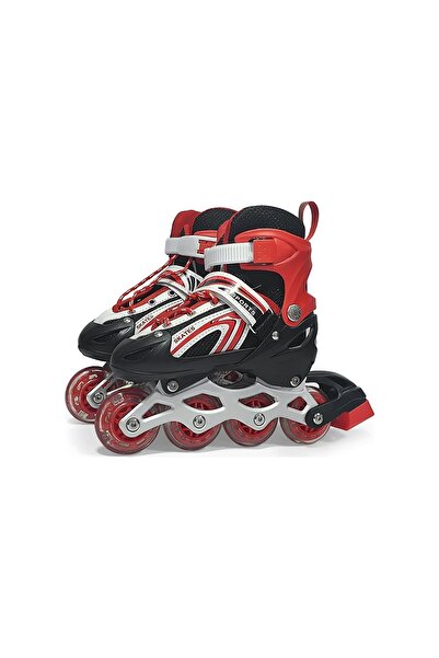 YILDIRIM OYUNCAK Red Adjustable 2+1+1 Metal Kids Skating Bag with Practice Lights