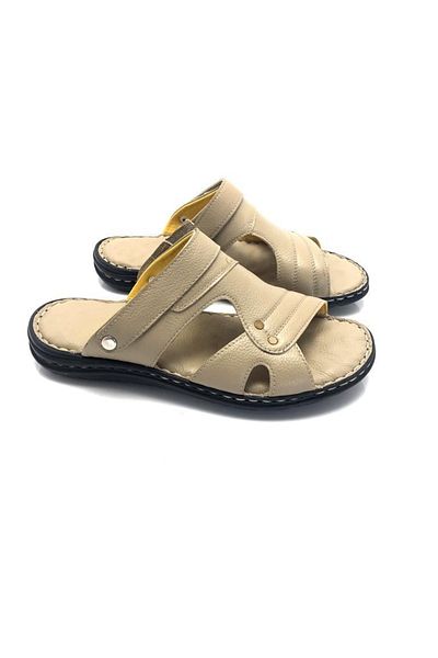 Deritarz Men's Leather Full Orthopedic Slippers
