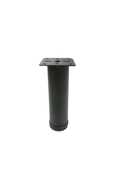 ARON (4 BUC.) Picior metalic reglabil de 15 cm, din lemn de mesteacan (negru), pentru bază de pat, dulap, mobilier, picior de scaun
