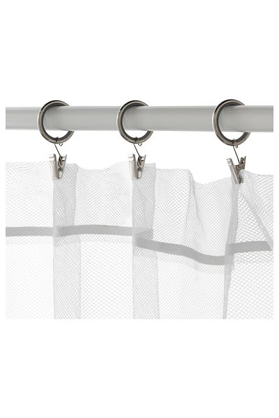 IKEA Umerașe pentru perdele Ikea de 25 mm - Set de 10 inele de culoare argintie