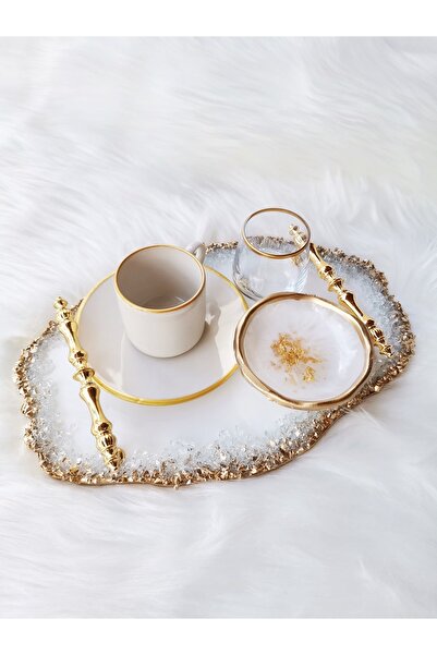 RESİNARTSHOP 4 Parça Damat Tepsisi Seti