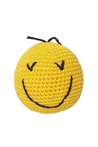 Afp Jooys Amigurumi Cat Toy Yellow Emoji Knitted Ball 6 - 6.5 Cm