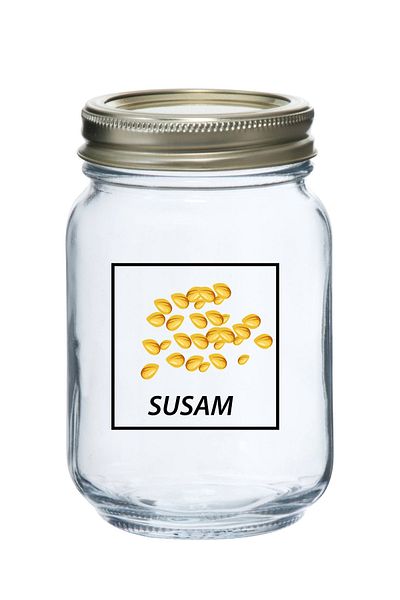 Sim Tasarım Transparent Spice Jar Label - 40 Pieces