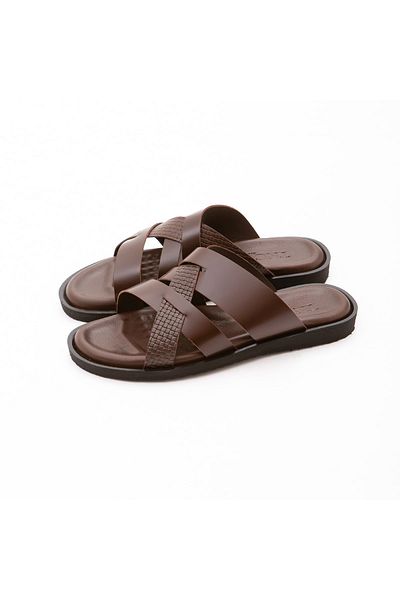 Tamer Tanca Men's Leather Daily Slippers 876 448 Erk Trlk Y22