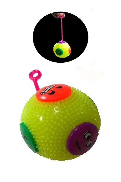 Hyd Sesli Işıklı Dikenli Emojili Top Stres Egzersiz Topu