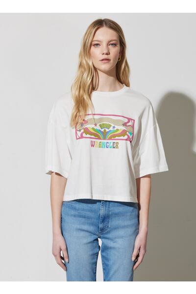 WRANGLER Bisiklet Yaka Ekru Kadın T-shirt W231244102
