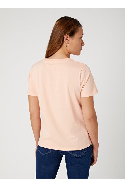 WRANGLER Crew Neck Salmon Women's T-shirt W7n4d3p60