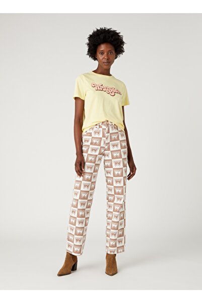 WRANGLER Crew Neck Yellow Women's T-shirt W7n4d3y37