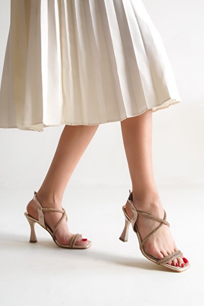 Moda Değirmeni Women's Evening Dress Stone Heeled Shoes Md1115-121-0001