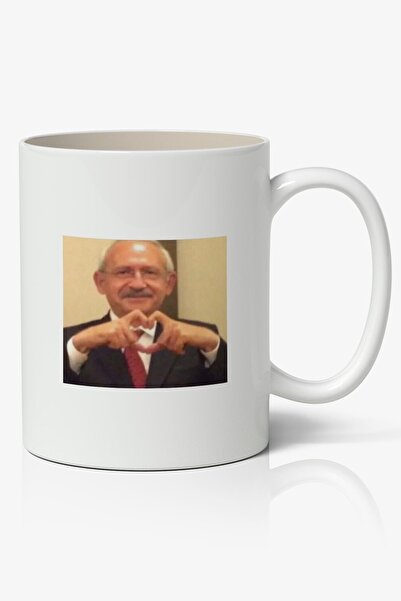 Anime Marketi فنجان كمال كليتشدار أوغلو كوب بورسلين أبيض بتصميم قلب مصمم على شكل قلب