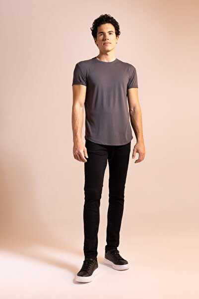 DeFacto Μακρύ μπλουζάκι με μακρύ μανίκι με λαιμόκοψη με λαιμόκοψη N2104azbk81