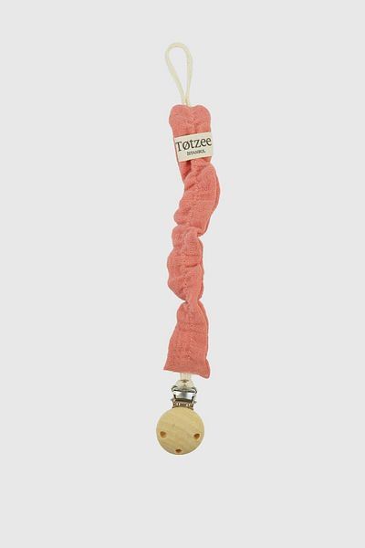 Totzee Muslin Pacifier Strap Coral Color