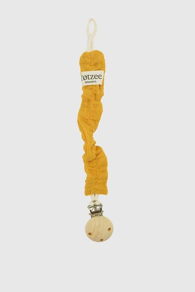Totzee Muslin Pacifier Strap Autumn Yellow