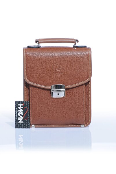 Fiyaka West Polo 2030 Compartmented Men's Lockable Hand Bag Shoulder Bag Brown