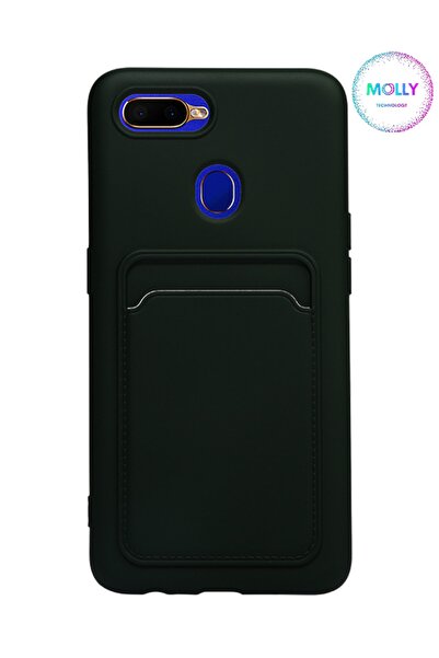 Molly Technology Oppo Ax7 Için Koyu Yeşil Kart Cepli Silikon Kılıf