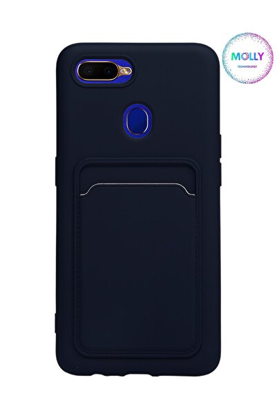 Molly Technology Oppo Ax7 Için Lacivert Kart Cepli Silikon Kılıf