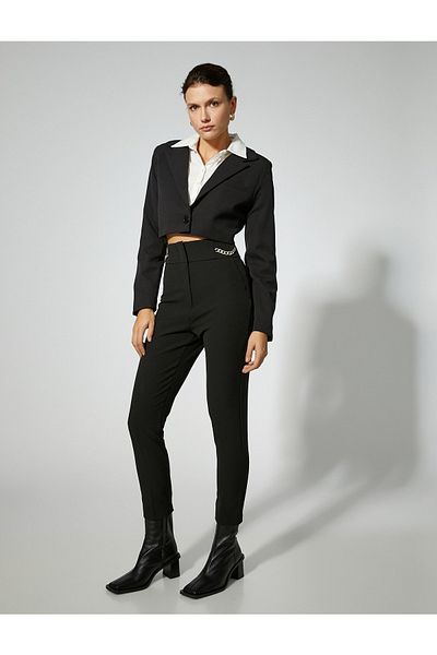 Koton Chain Detailed Fabric Trousers