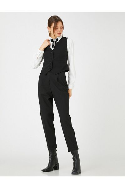 Koton Carrot Trousers Relaxed Cut Pocket Pleated