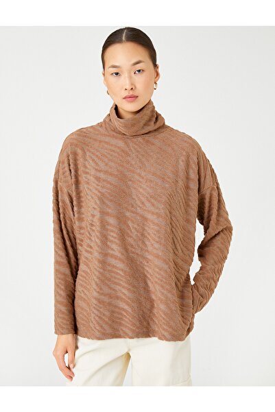 Koton Μακρυμάνικο μπλουζάκι βελούδινο ζιβάγκο με λεπτομέρειες