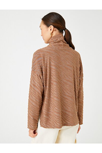 Koton Μακρυμάνικο μπλουζάκι βελούδινο ζιβάγκο με λεπτομέρειες