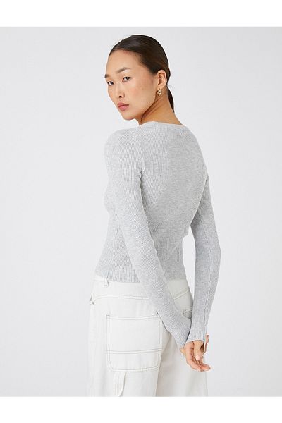 Koton Strickjacke - Grau - Regular Fit