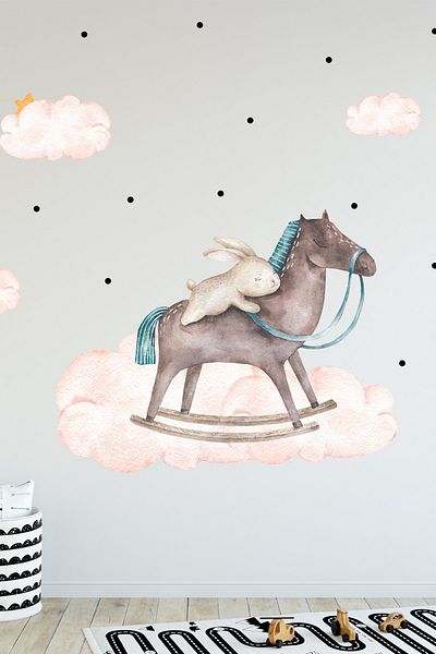 Sim Tasarım Rocking Horse Wall Sticker Set