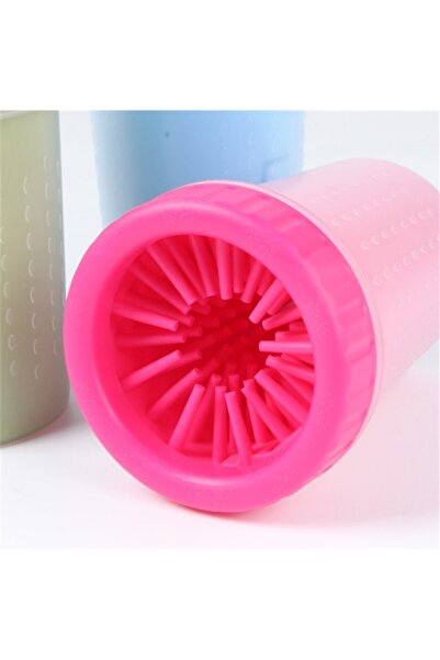 Lion Pet Lion Pembe Silikon Jel Fırçalı Kedi Köpek Pati Ayak Yıkama Kovası (B...