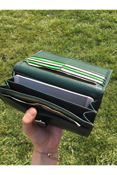 DERKON Portofel de damă politicos din piele naturală