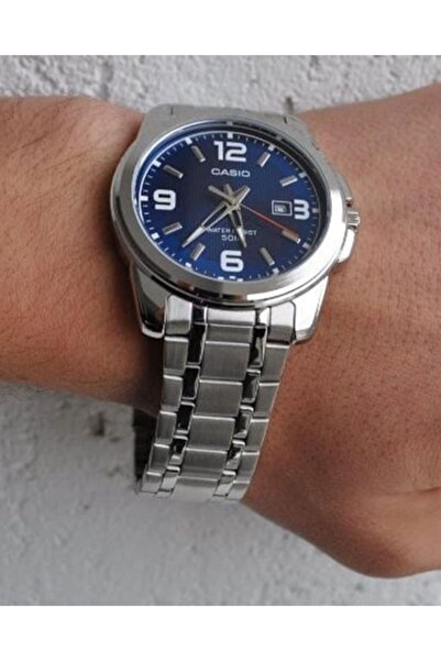 Casio ساعة يد فضية للرجال كاسيو Mtp-1314d-2avdf