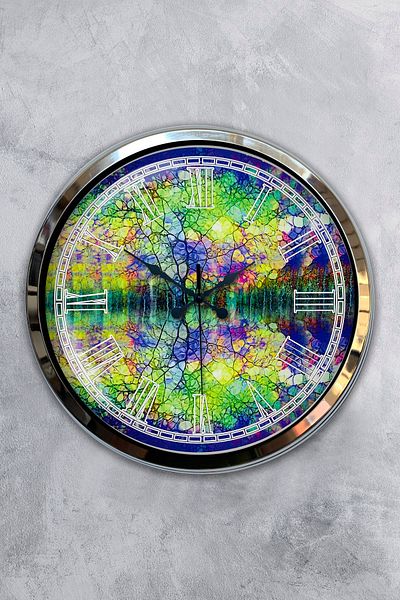 Kasva Concept Gift 40 cm Chrome Metal Jewel Wall Clock