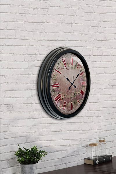 Kasva Concept Gift 40 cm Black Metal Decorative Wall Clock